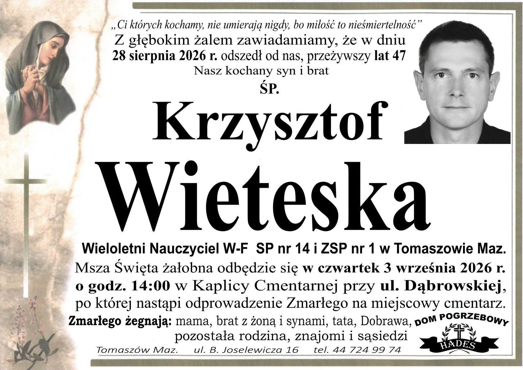 nekrolog Krzysztof Wieteska