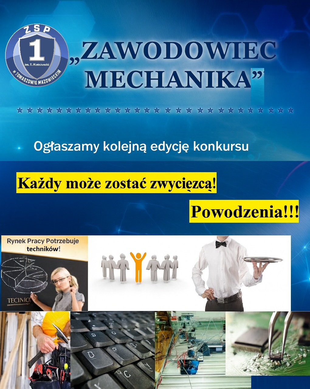 Plakat promujący konkurs Zawodowiec Mechanika