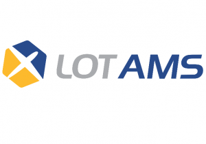 Logo LOT AIRCRAFT MAINTENANCE SERVICES Sp. z o.o. z siedzibą w Warszawie.